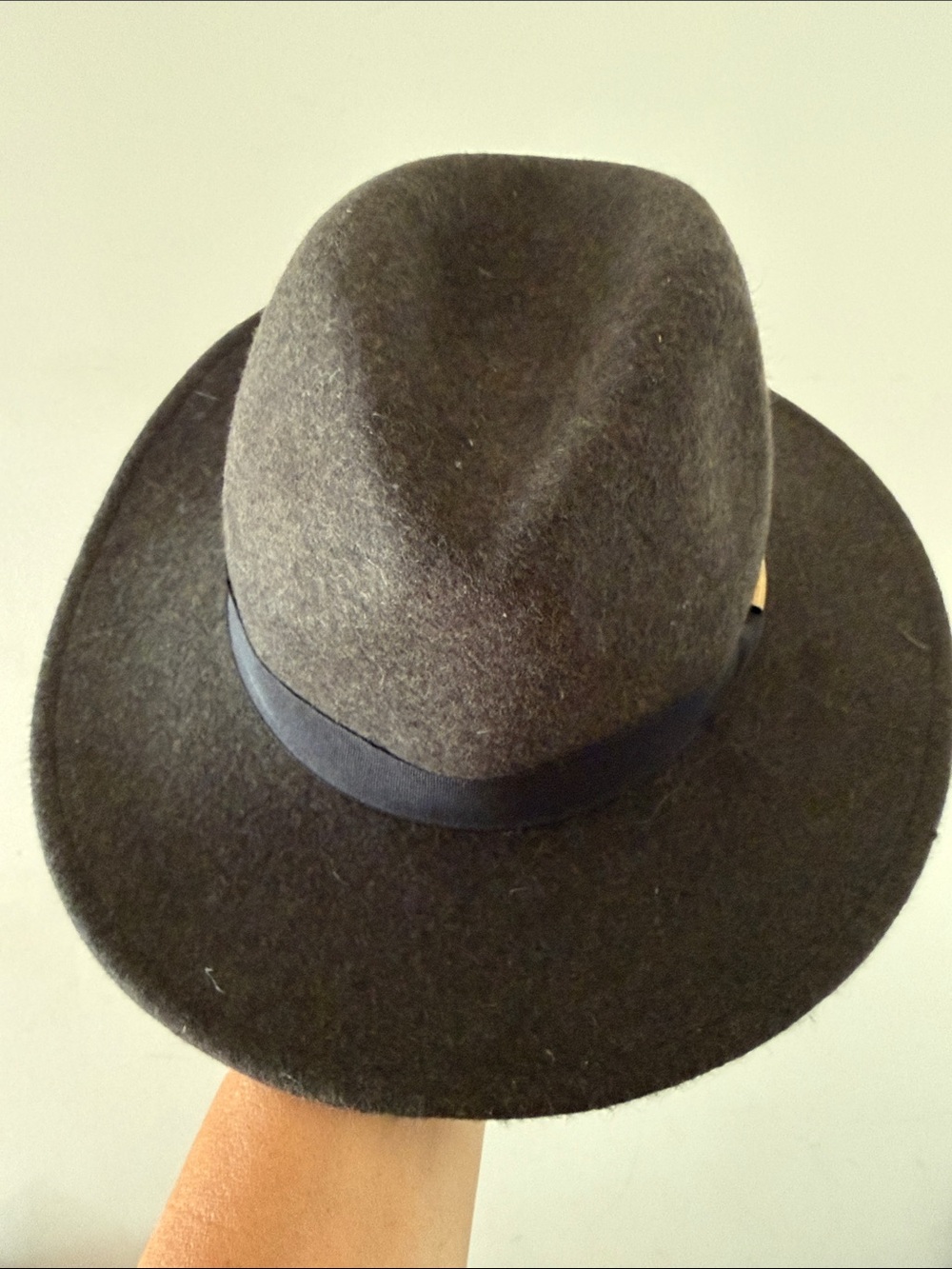 Cost Plus World Market Charcoal Wool Fedora with Black Band